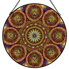 Lion Summer Mandala - Stained Glass Suncatcher