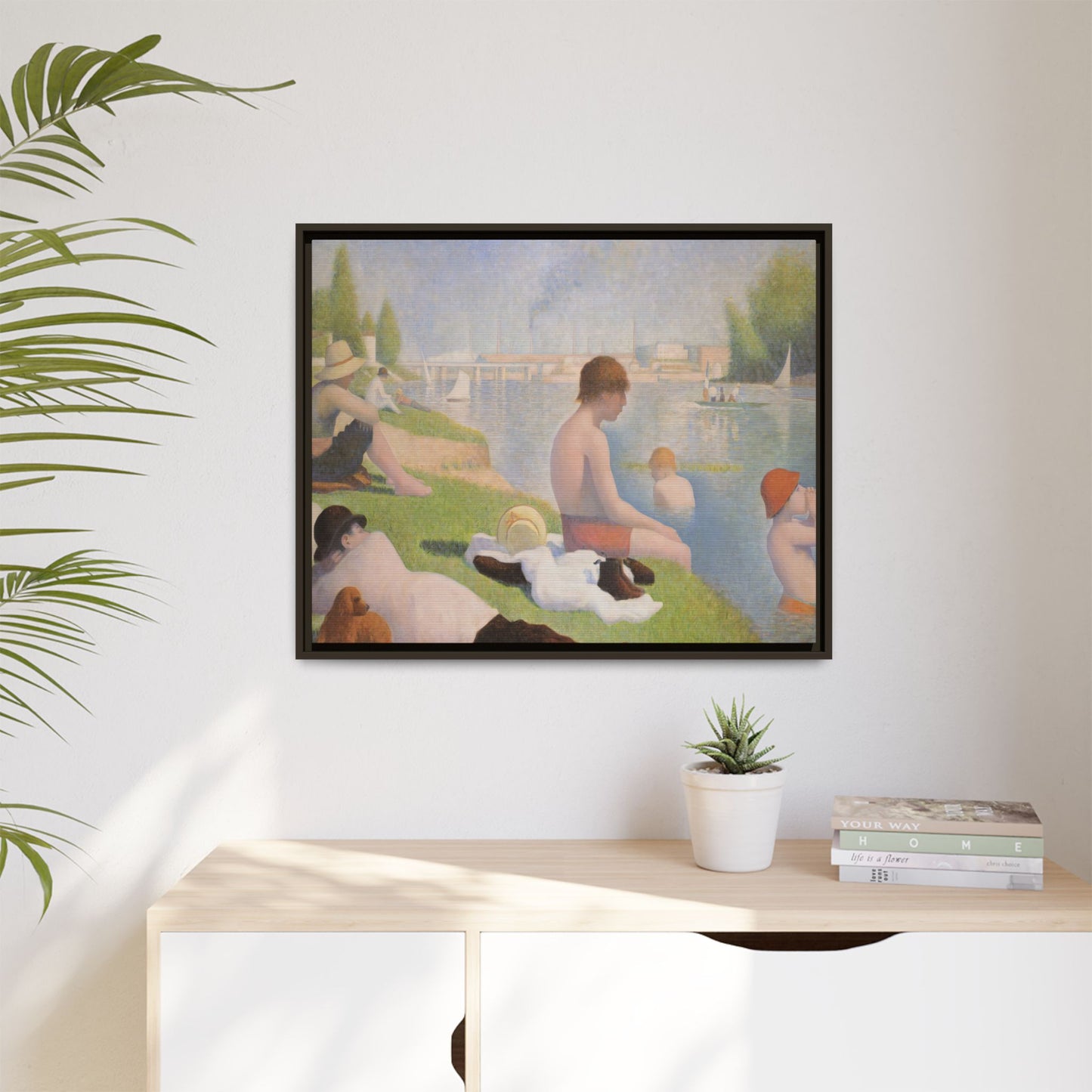 Seurat, Georges - Bathers at Asnières (1884) - Matte Canvas, Framed