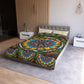 Pacio, Adam - Emerald Arrows Mandala - Microfiber Duvet Cover