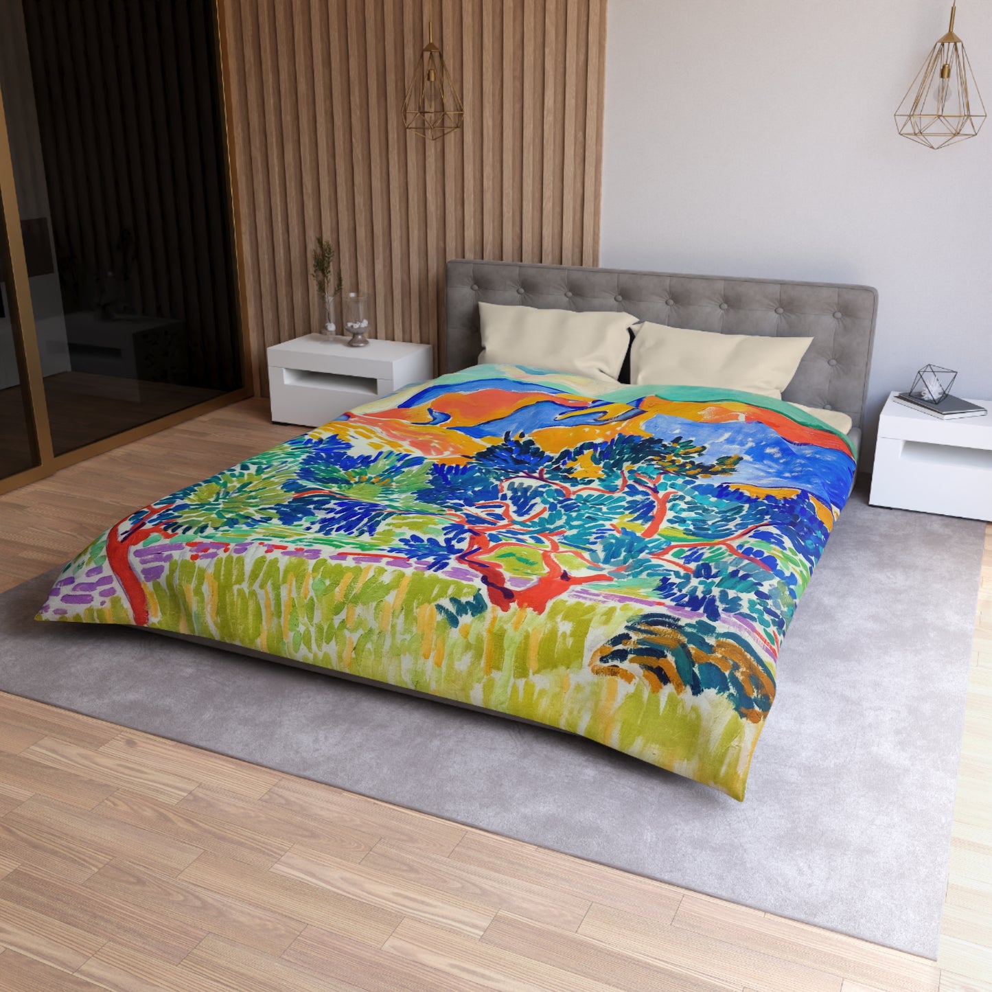Derain, André - Mountains at Collioure (1905) - Microfiber Duvet Cover