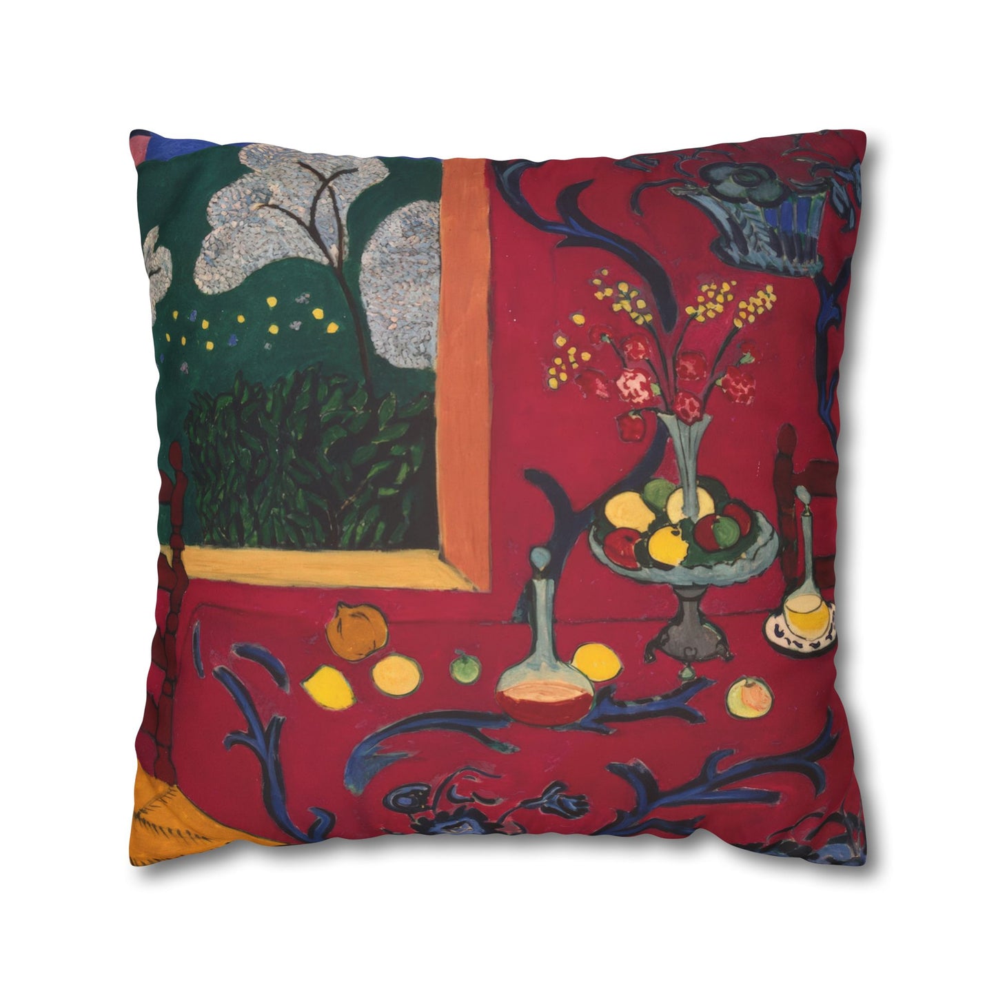 Matisse, Henri - The Dessert Harmony in Red (1908) - Suede Square Pillowcase