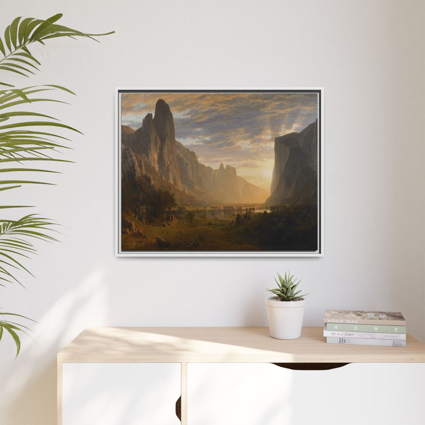 Bierstadt, Albert - Looking Down Yosemite Valley (1865) - Matte Canvas, Framed