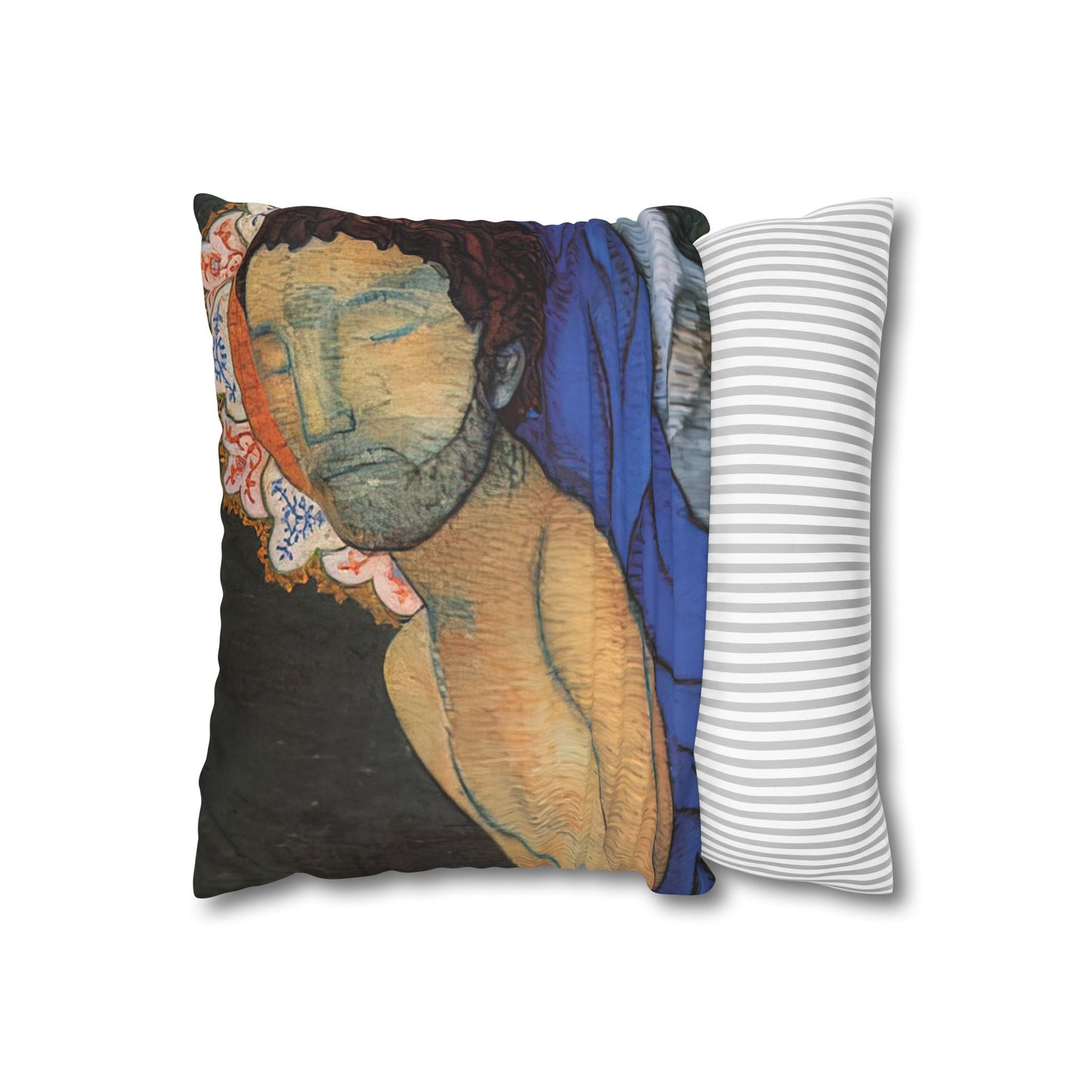 Filiger, Charles - The Recumbent Christ (1895) - Suede Square Pillowcase