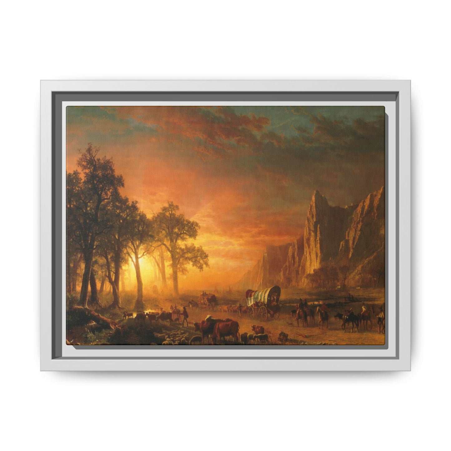 Bierstadt, Albert - Emigrants Crossing the Plains (1867) - Matte Canvas, Framed