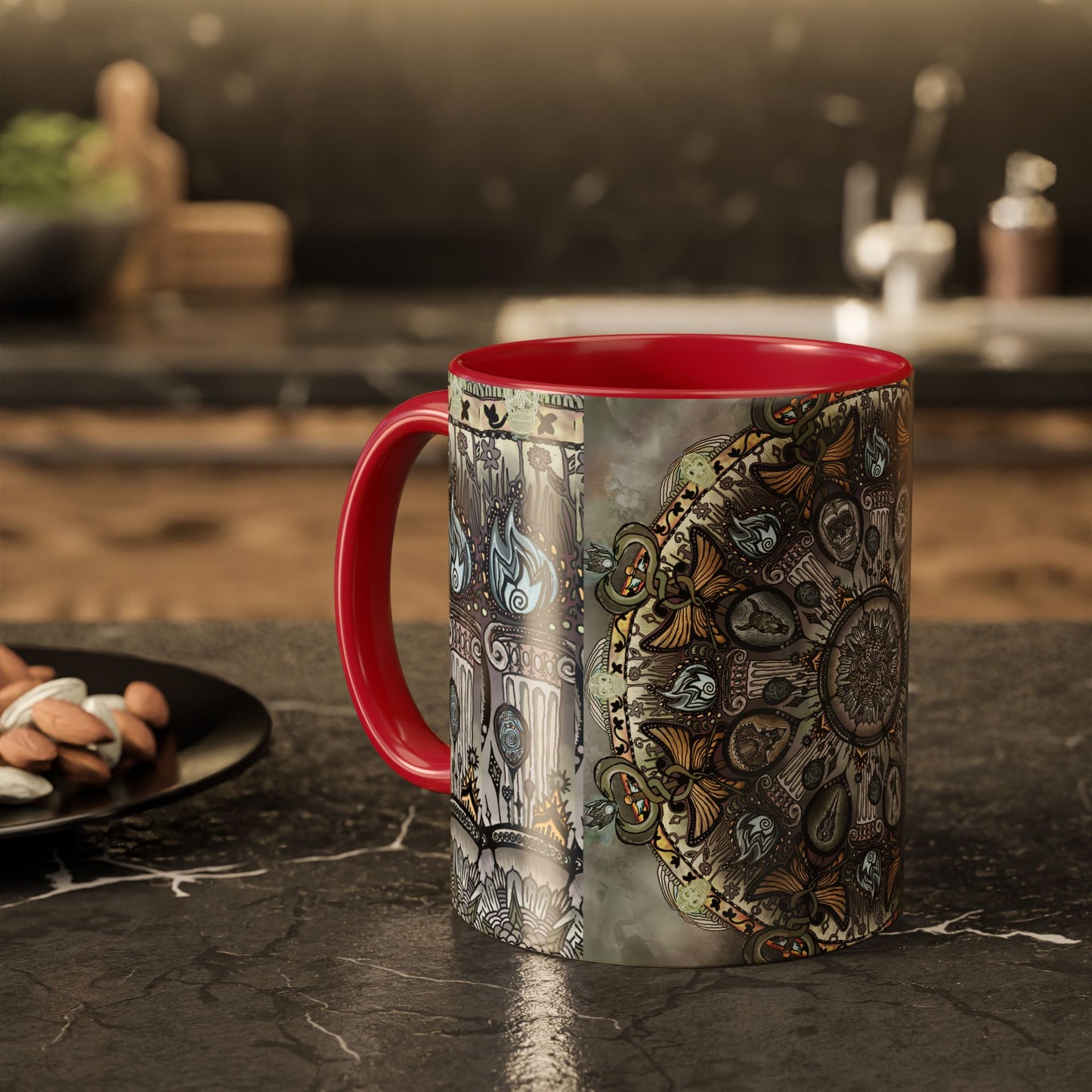 Pacio, Adam - Memento Mori Mandala - Colorful Accent Mugs