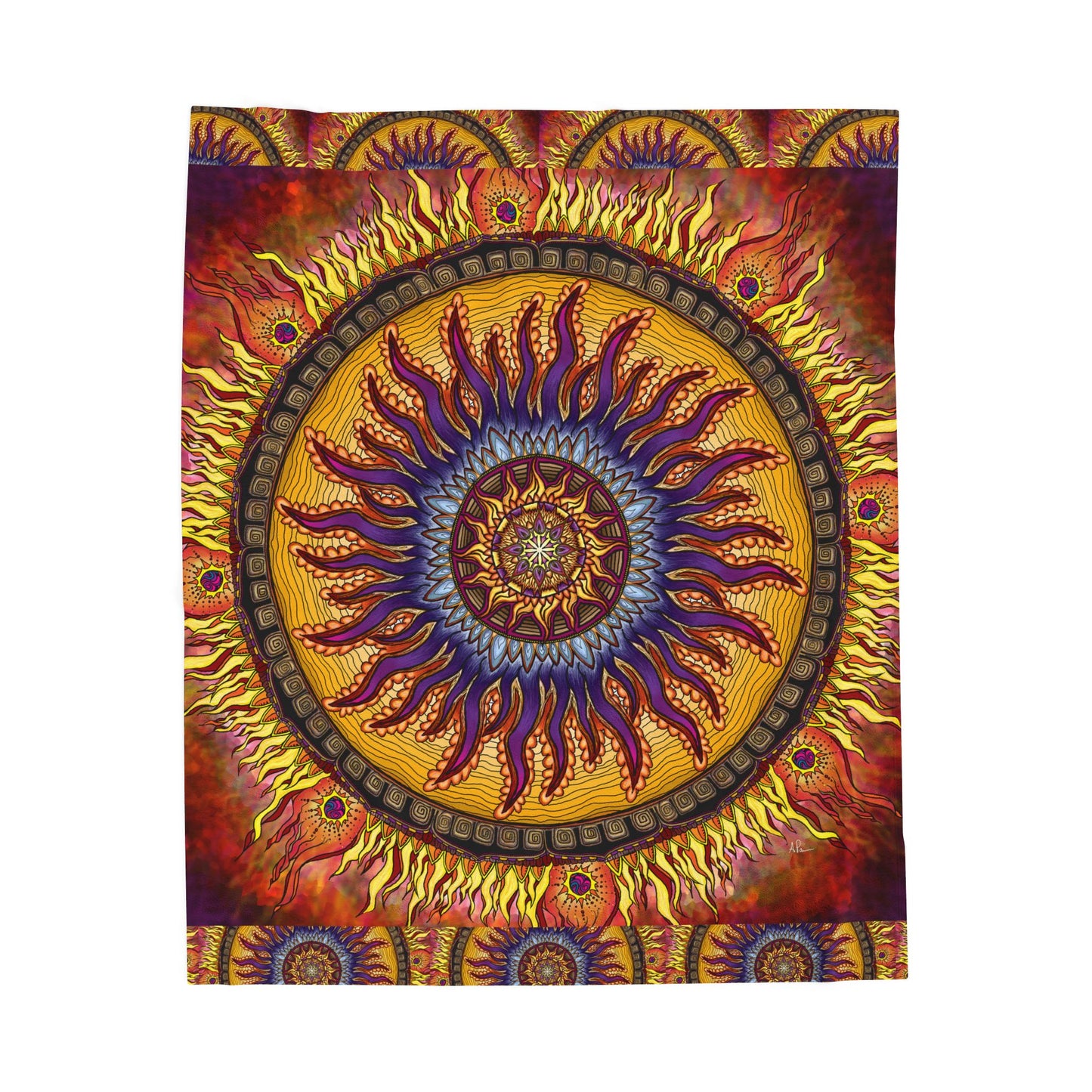 Pacio, Adam - Solar Disc Mandala - Velveteen Plush Blanket
