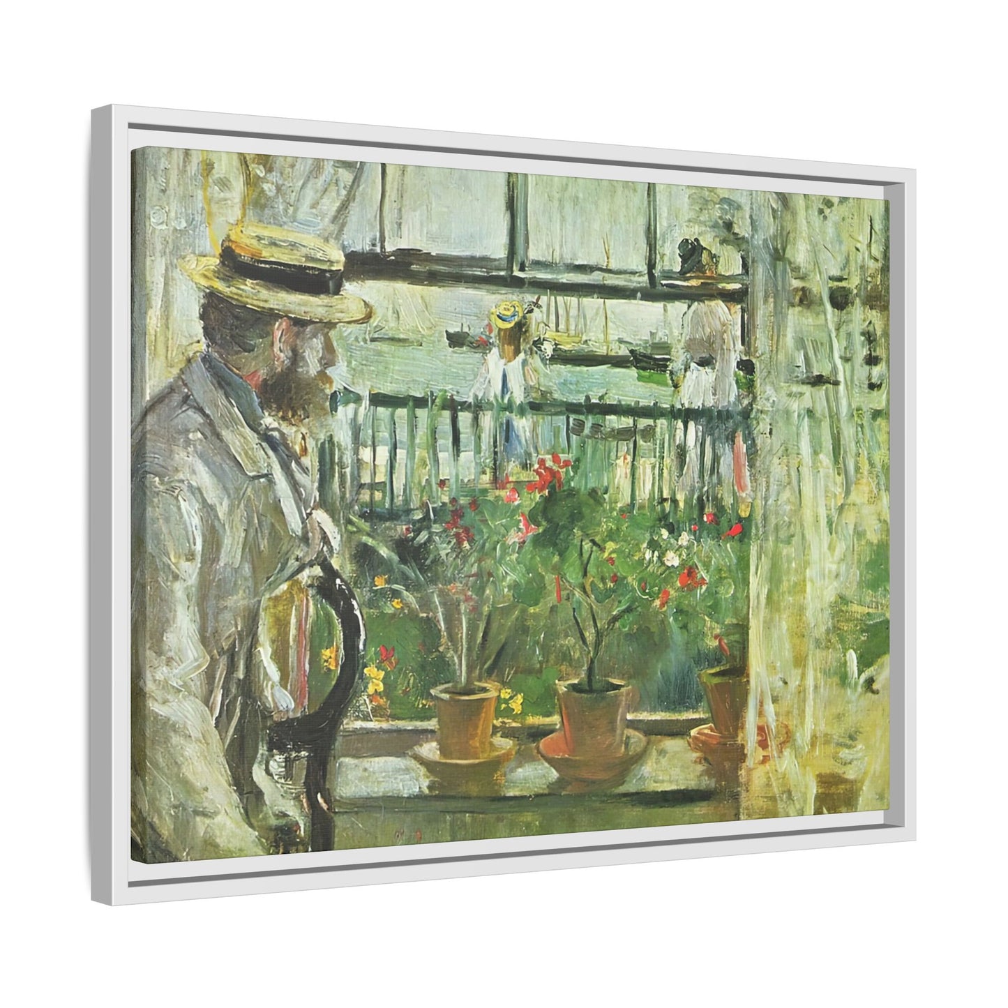 Morisot, Berthe - Eugene Manet on the Isle of Wight (1875) - Matte Canvas, Framed