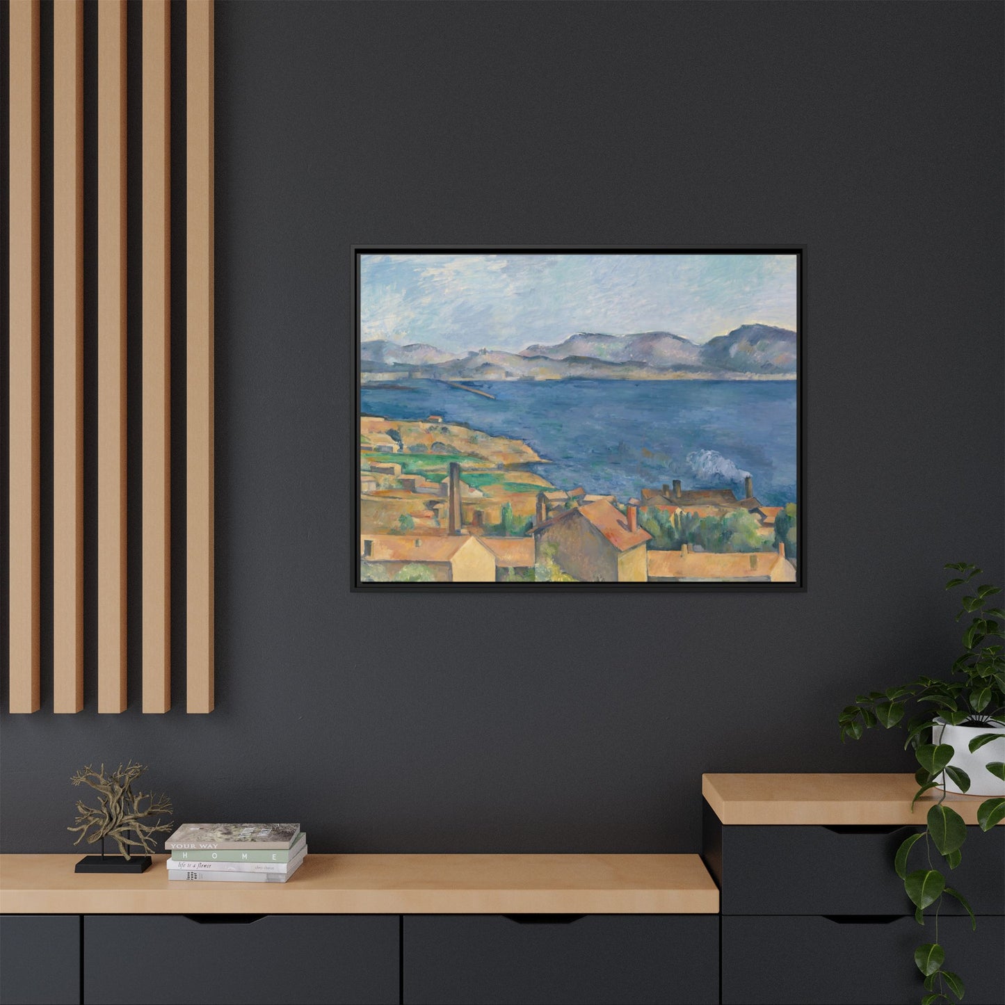 Cézanne, Paul - The Bay of Marseille, Seen from L'Estaque (1885) - Matte Canvas, Framed