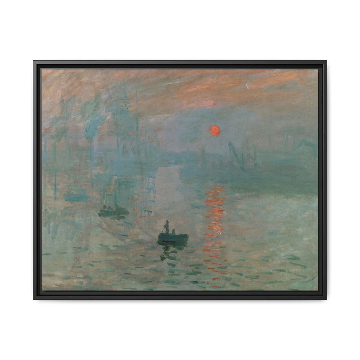 Monet, Claude - Impression, Sunrise (1872) - Matte Canvas, Framed