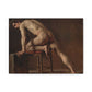 Courbet, Gustave - Study of a Nude Man (1840) - Canvas Block, unframed