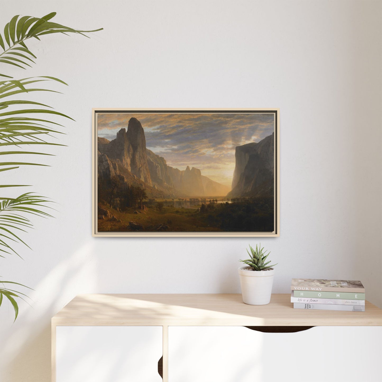 Bierstadt, Albert - Looking Down Yosemite Valley (1865) - Matte Canvas, Framed