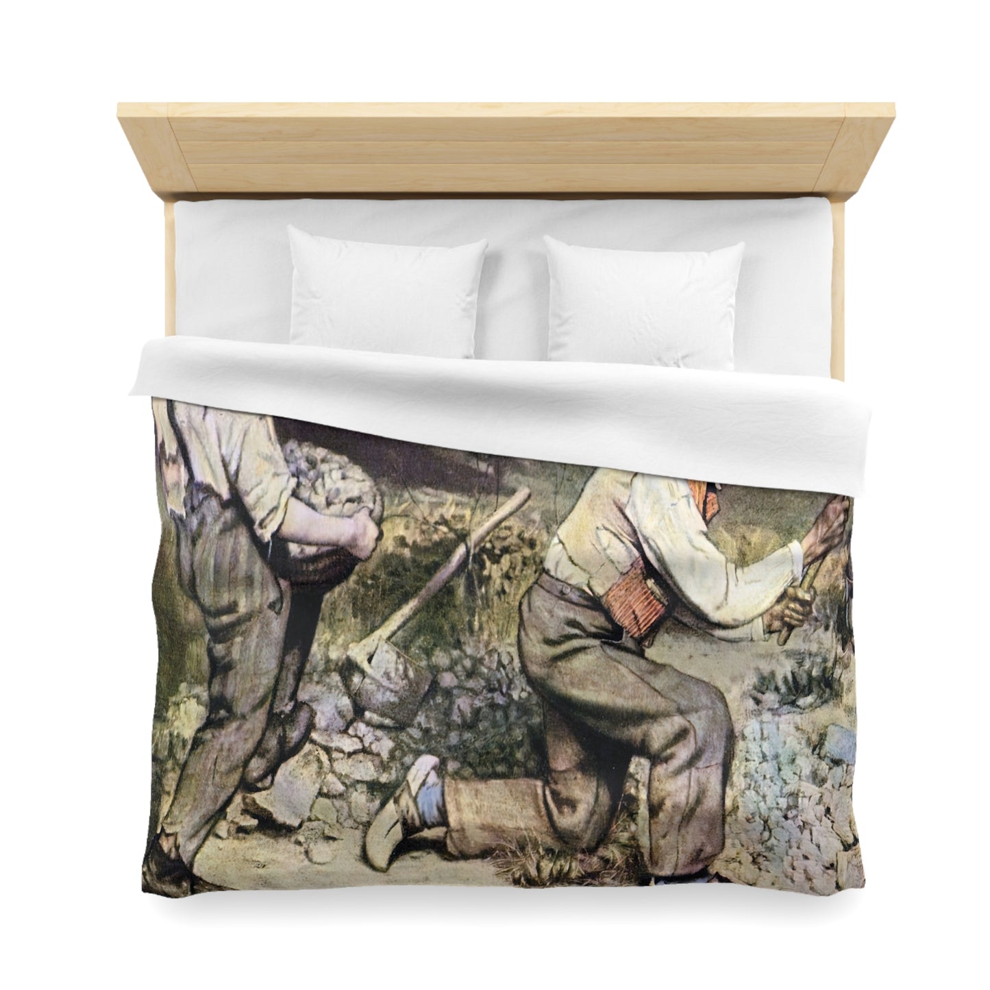 Courbet, Gustave - The Stone Breakers (1850) - Microfiber Duvet Cover