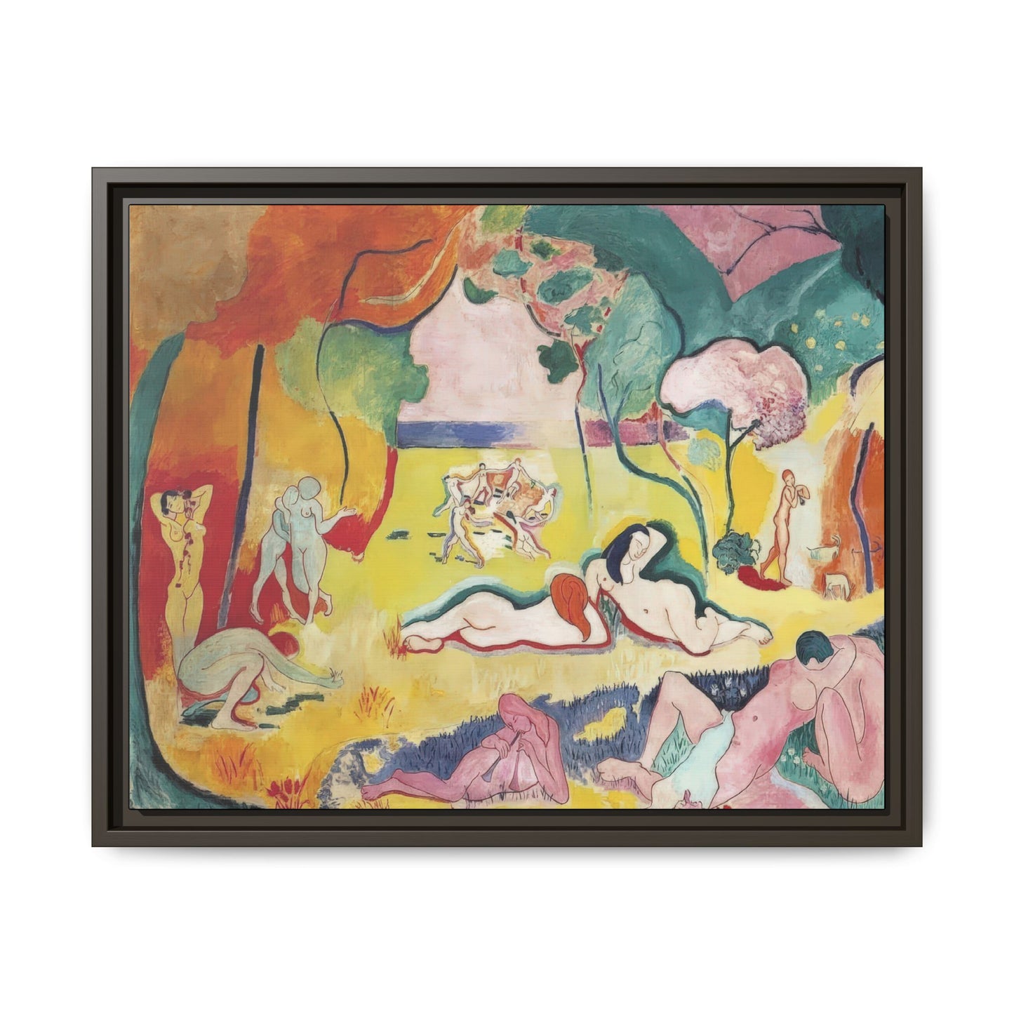 Matisse, Henri - The Joy of Life (1905) - Matte Canvas, Framed