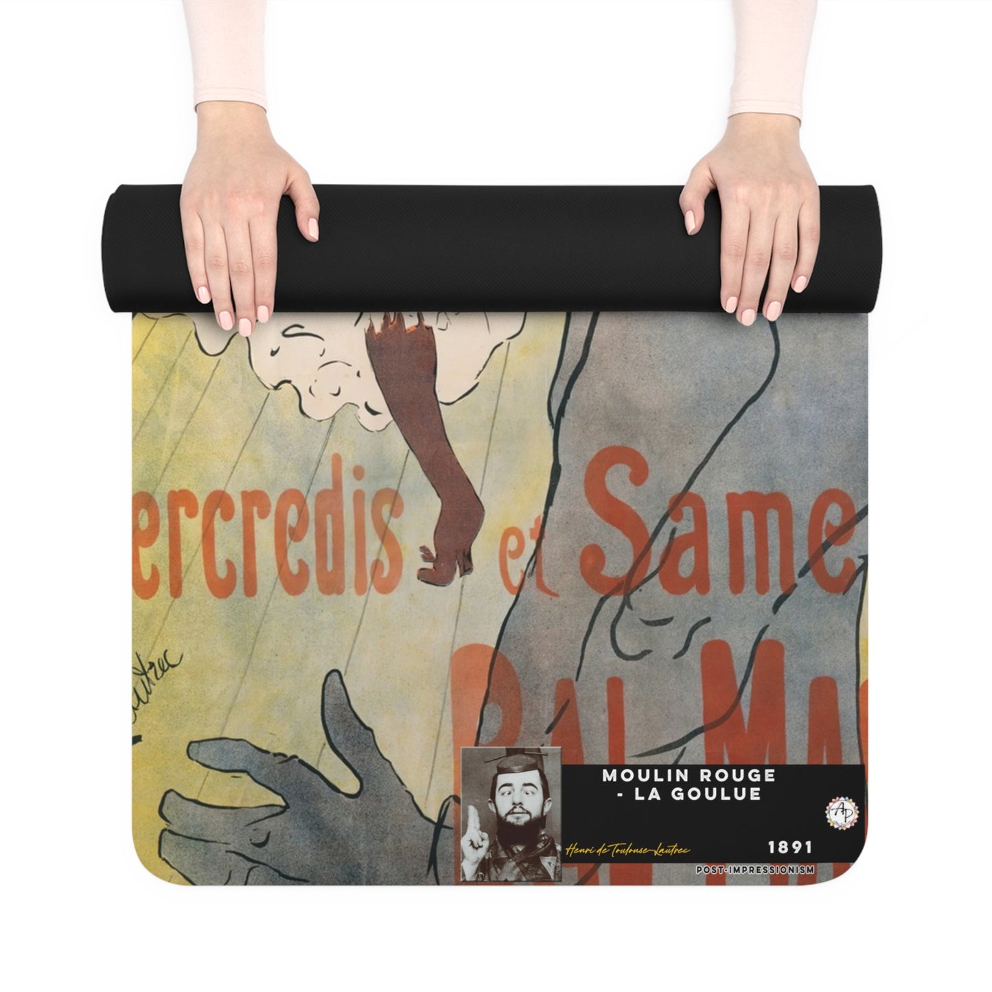 Toulouse-Lautrec, Henri - Moulin Rouge - La Goulue (1891) - Rubber Yoga Mat