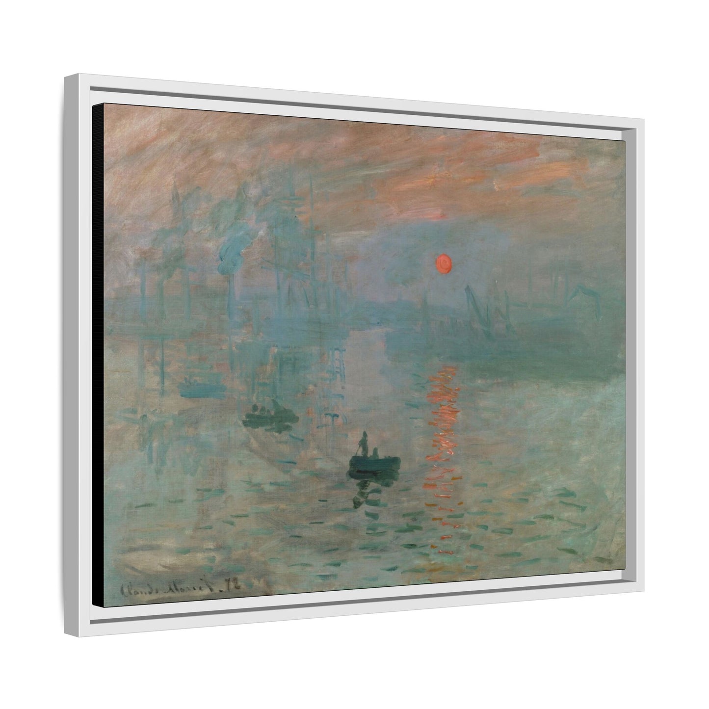 Monet, Claude - Impression, Sunrise (1872) - Matte Canvas, Framed