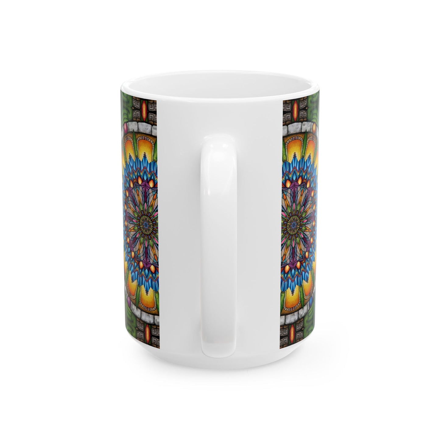 Pacio, Adam - Emerald Arrows Mandala - Ceramic Mug