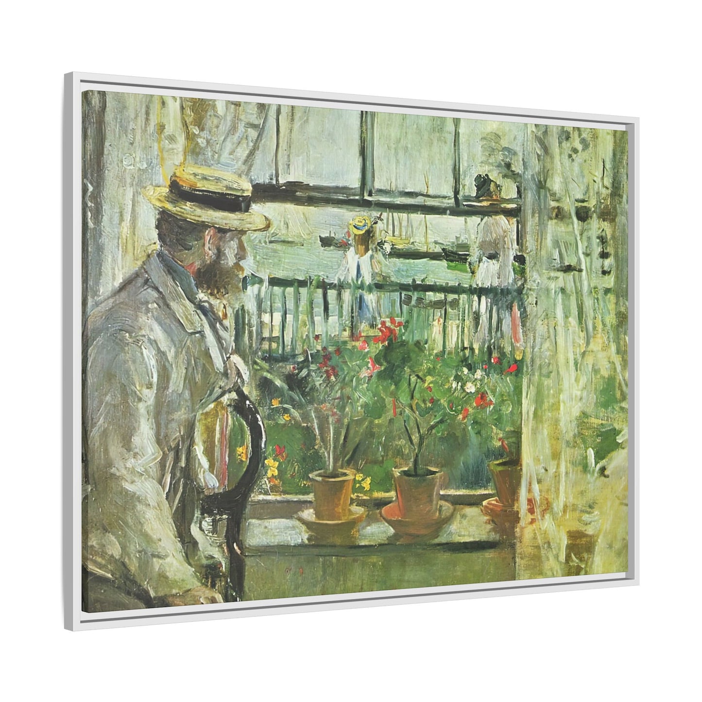 Morisot, Berthe - Eugene Manet on the Isle of Wight (1875) - Matte Canvas, Framed