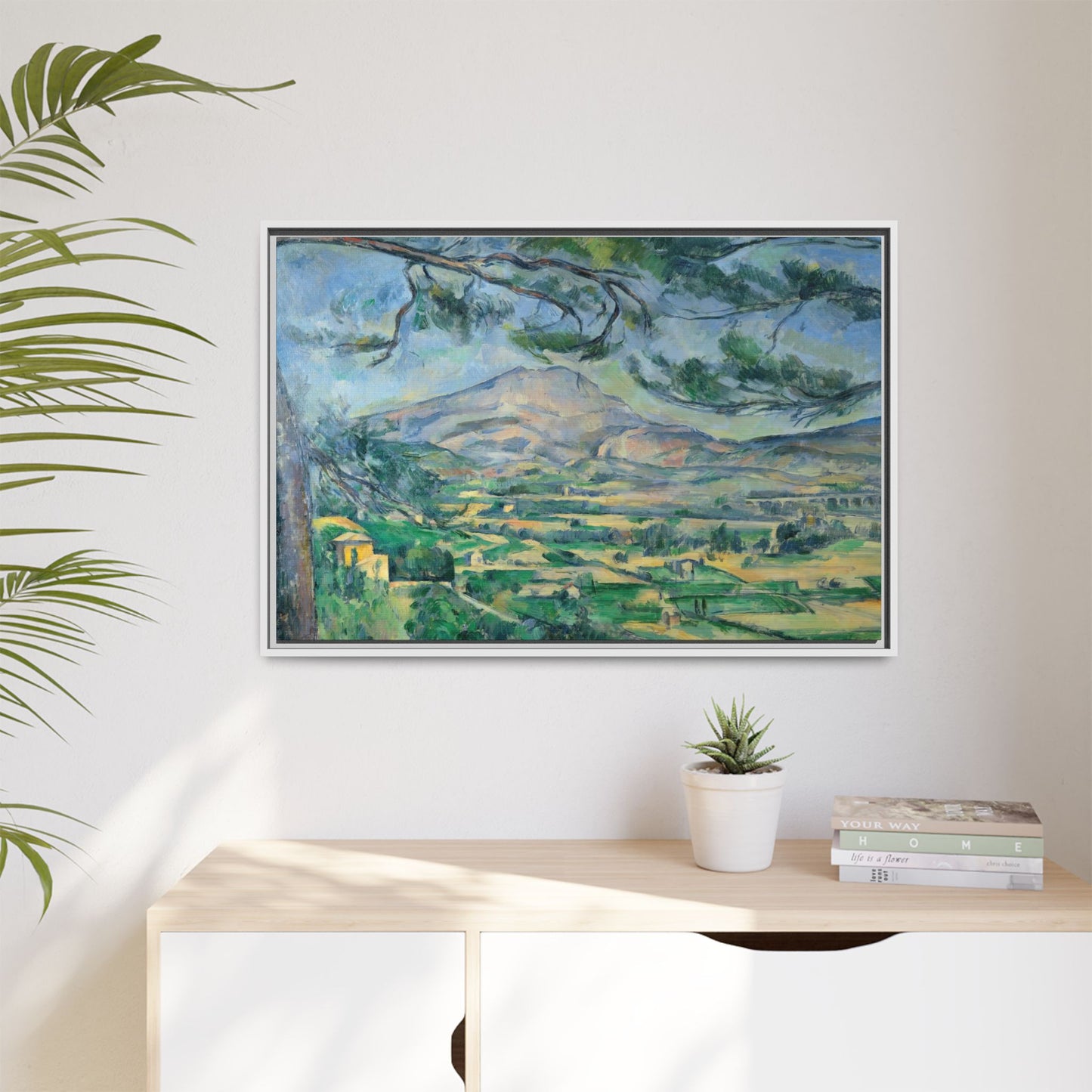 Cézanne, Paul - Mont Sainte-Victoire with Large Pine (1887) - Matte Canvas, Framed