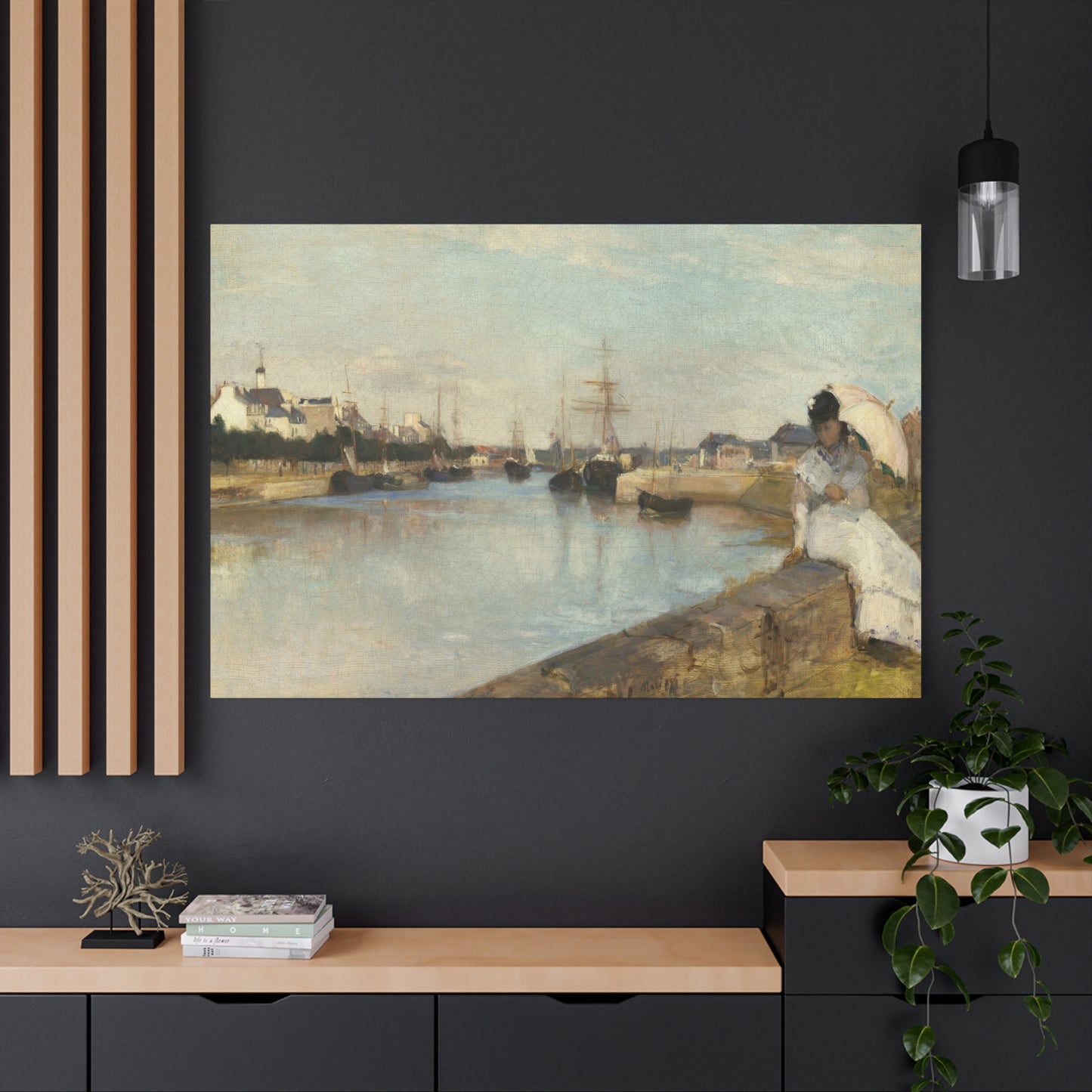 Morisot, Berthe - The Harbor at Lorient (1869) - Canvas Block, unframed
