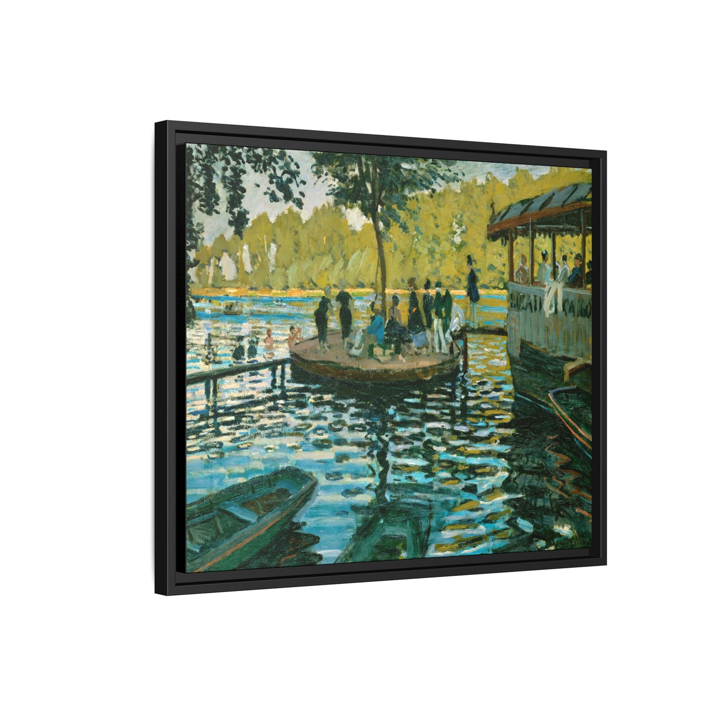 Monet, Claude - La Grenouillere (1869) - Matte Canvas, Framed