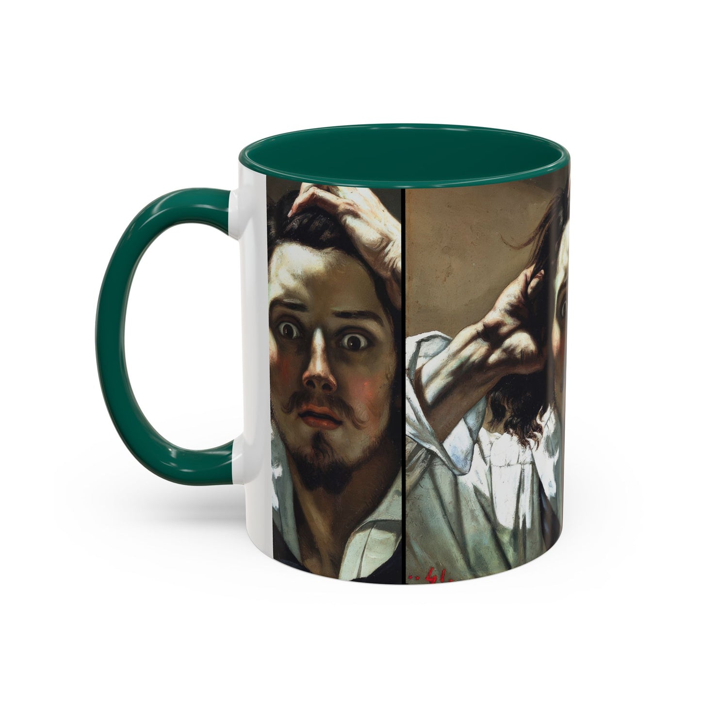 Courbet, Gustave - The Desperate Man (1843) - Colorful Accent Mugs