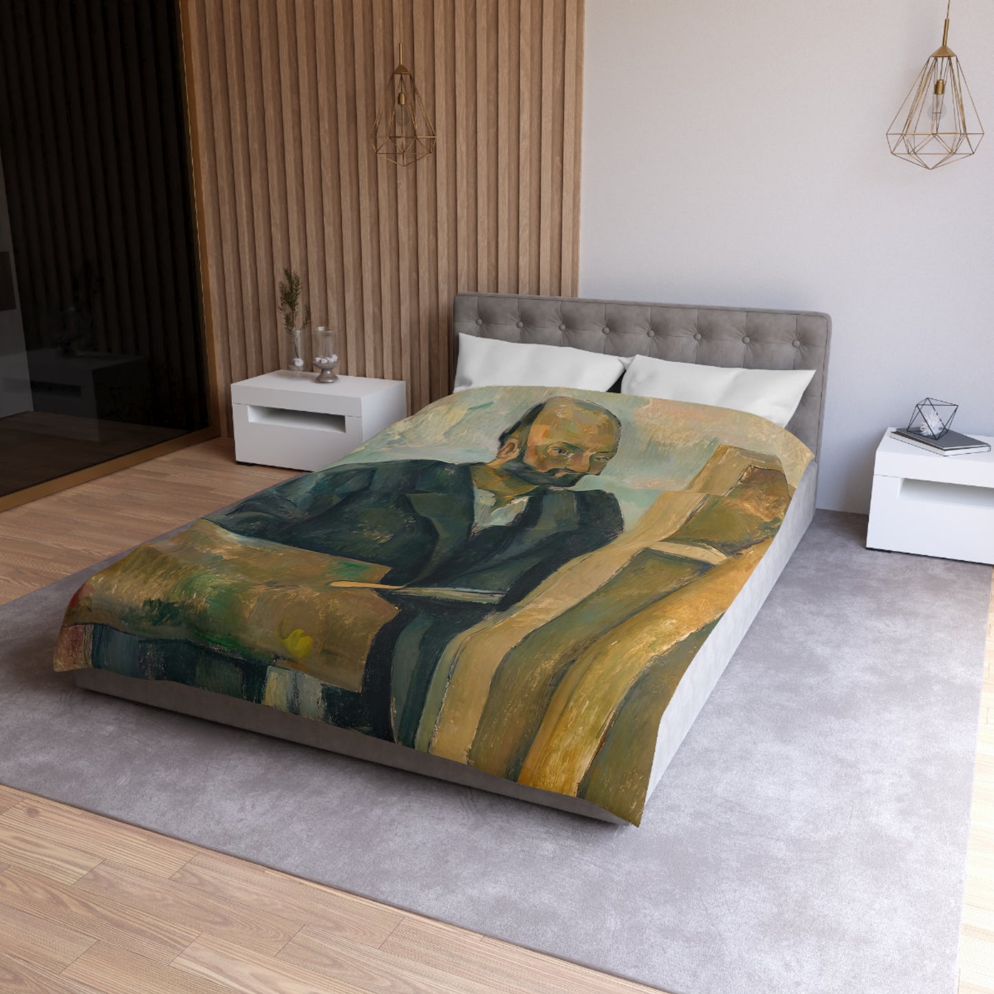 Cézanne, Paul - Portrait of the Artist with a Palette (1890) - Microfiber Duvet Cover