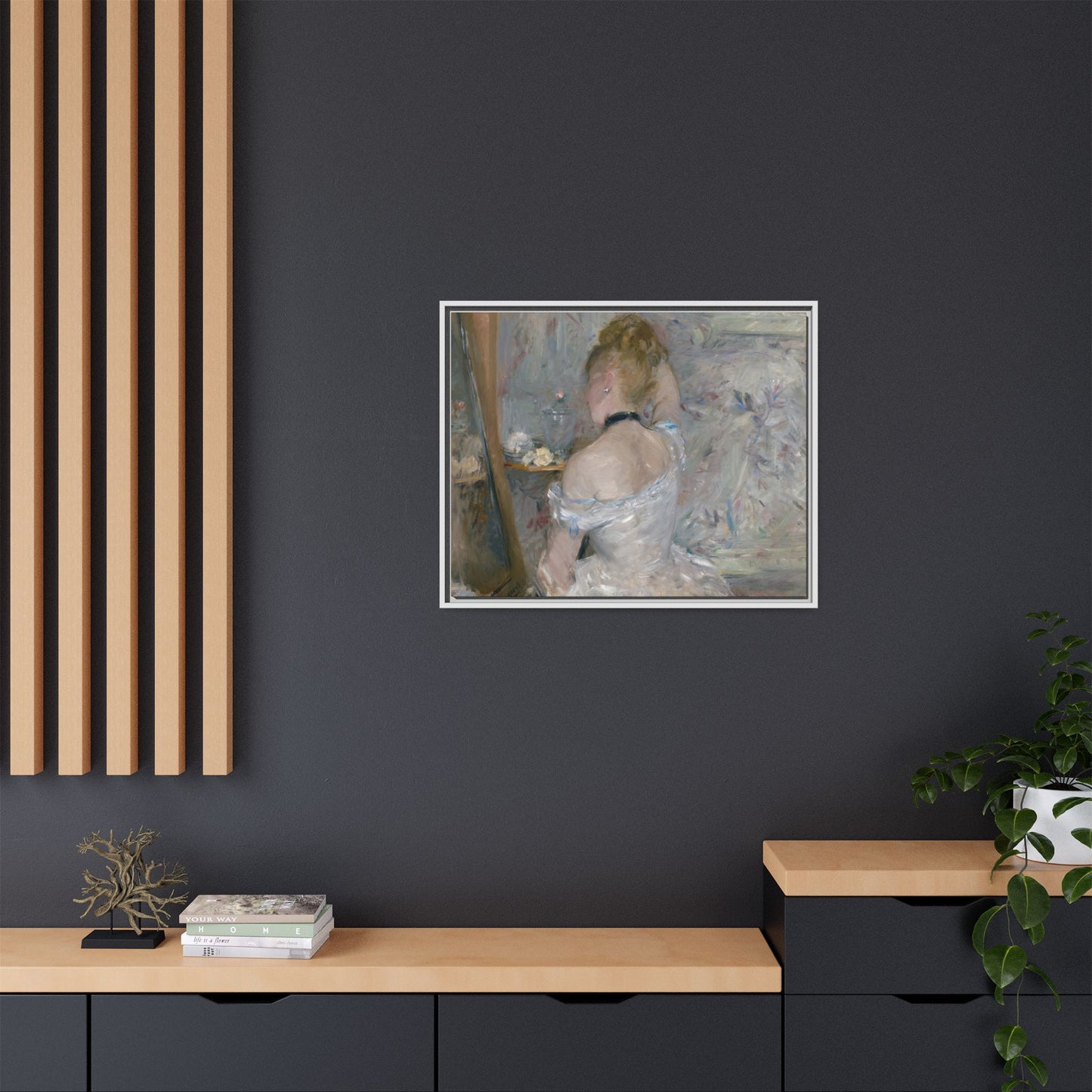 Morisot, Berthe - Woman at Her Toilette (1880) - Matte Canvas, Framed