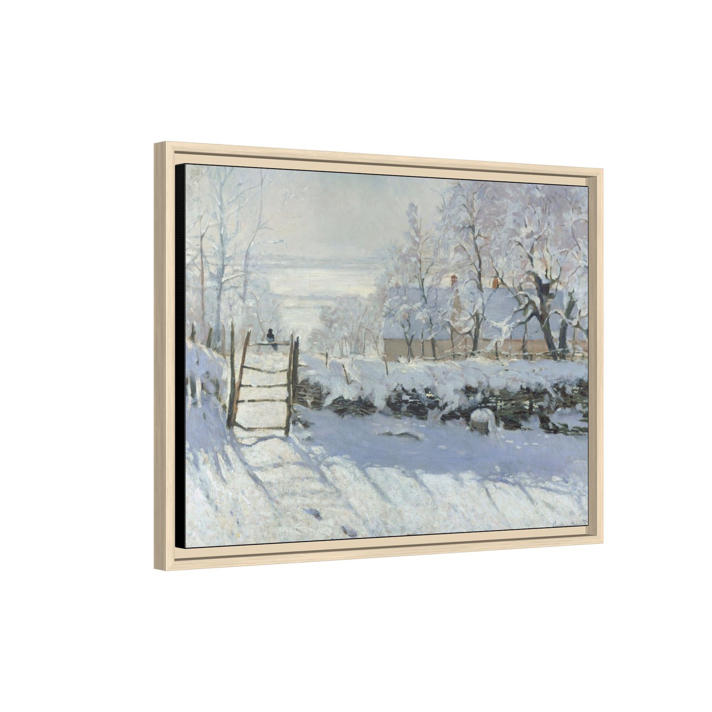 Monet, Claude - The Magpie (1868) - Matte Canvas, Framed