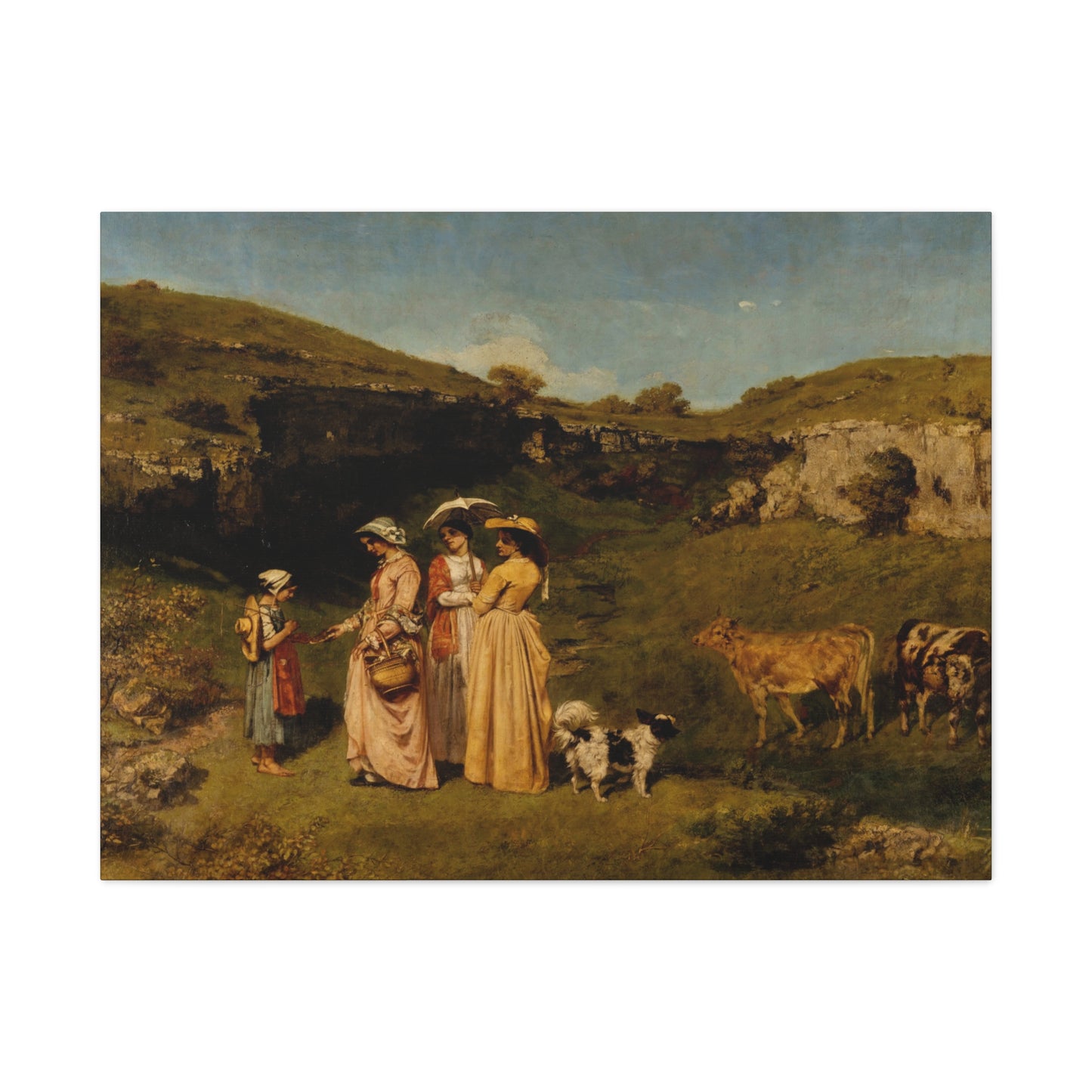 Courbet, Gustave - Young Ladies of the Village (1851) - Canvas Block, unframed
