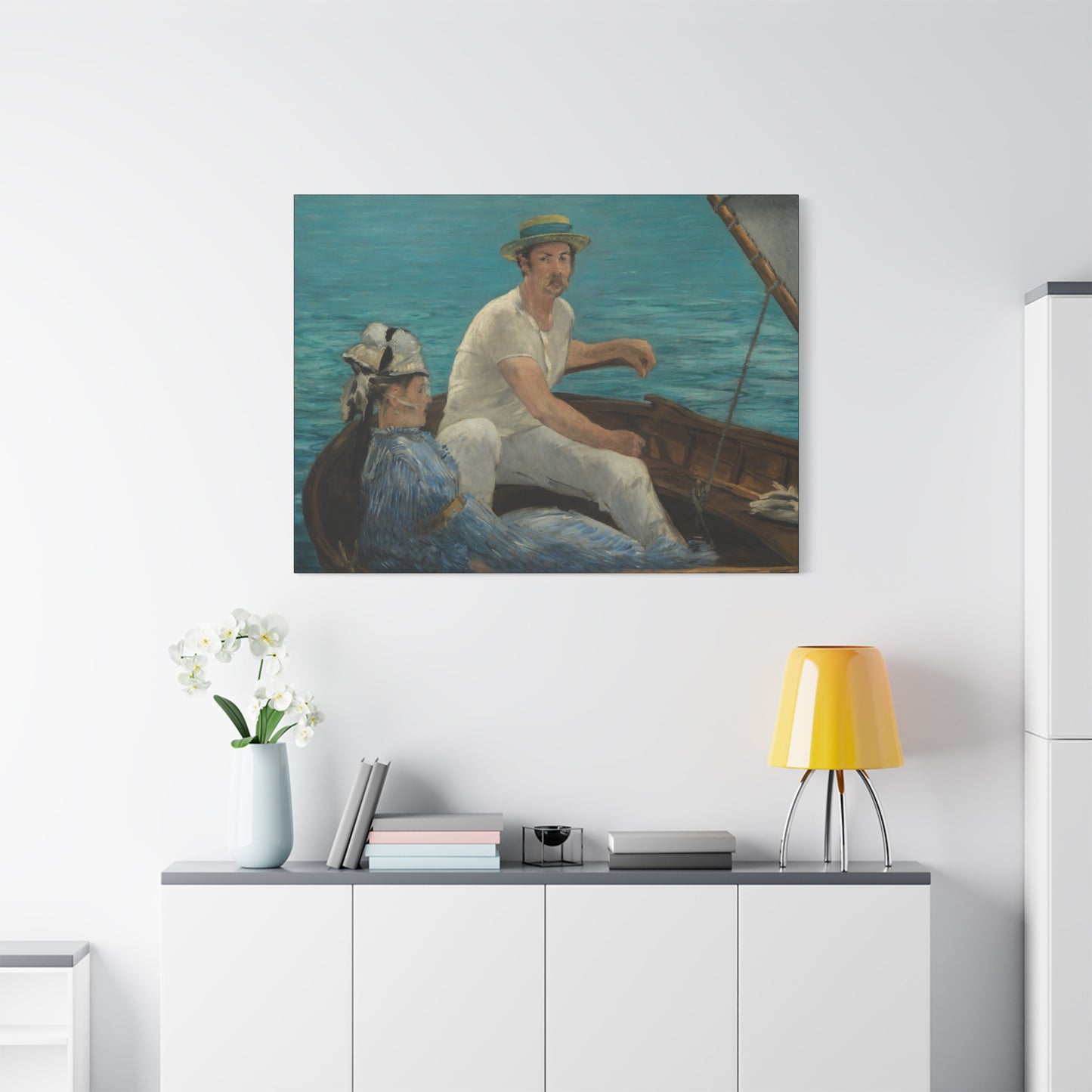Manet, Édouard - Boating (1874) - Canvas Block, unframed