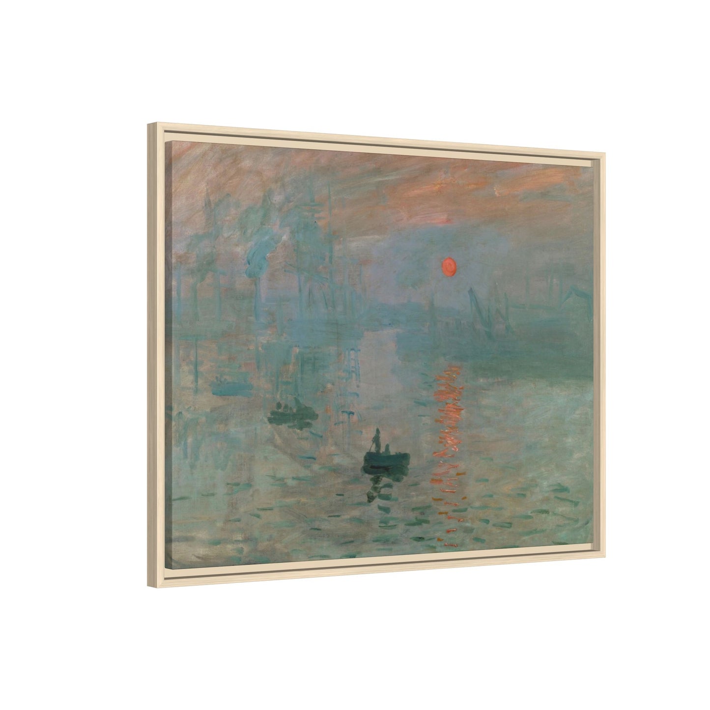Monet, Claude - Impression, Sunrise (1872) - Matte Canvas, Framed