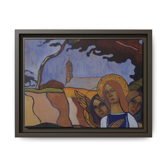 Filiger, Charles - Virgin and Two Angels (1895) - Matte Canvas, Framed