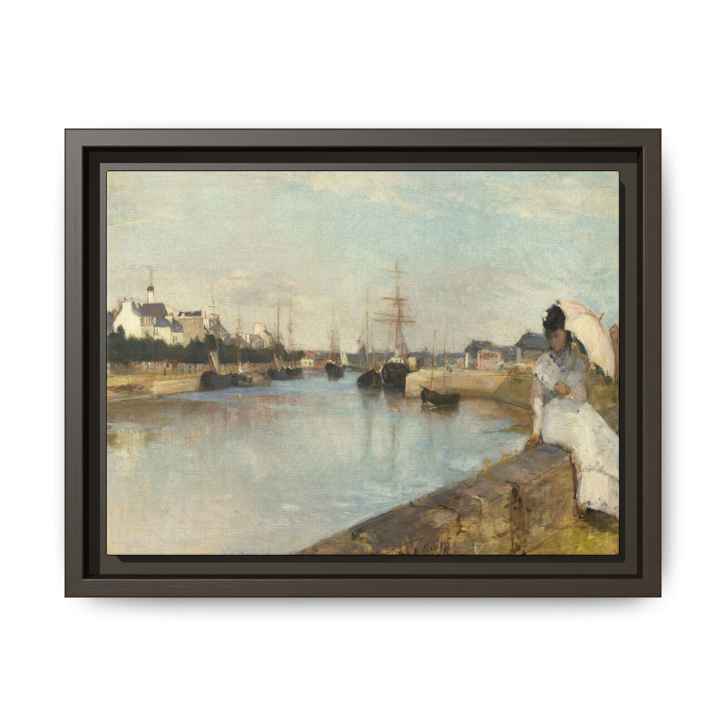 Morisot, Berthe - The Harbor at Lorient (1869) - Matte Canvas, Framed