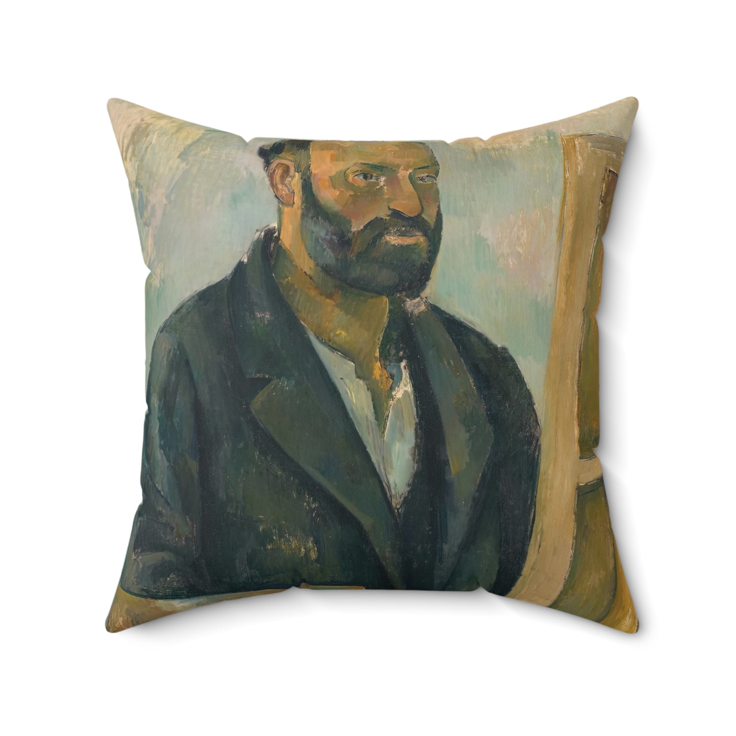 Cézanne, Paul - Portrait of the Artist with a Palette (1890) - Suede Square Pillow