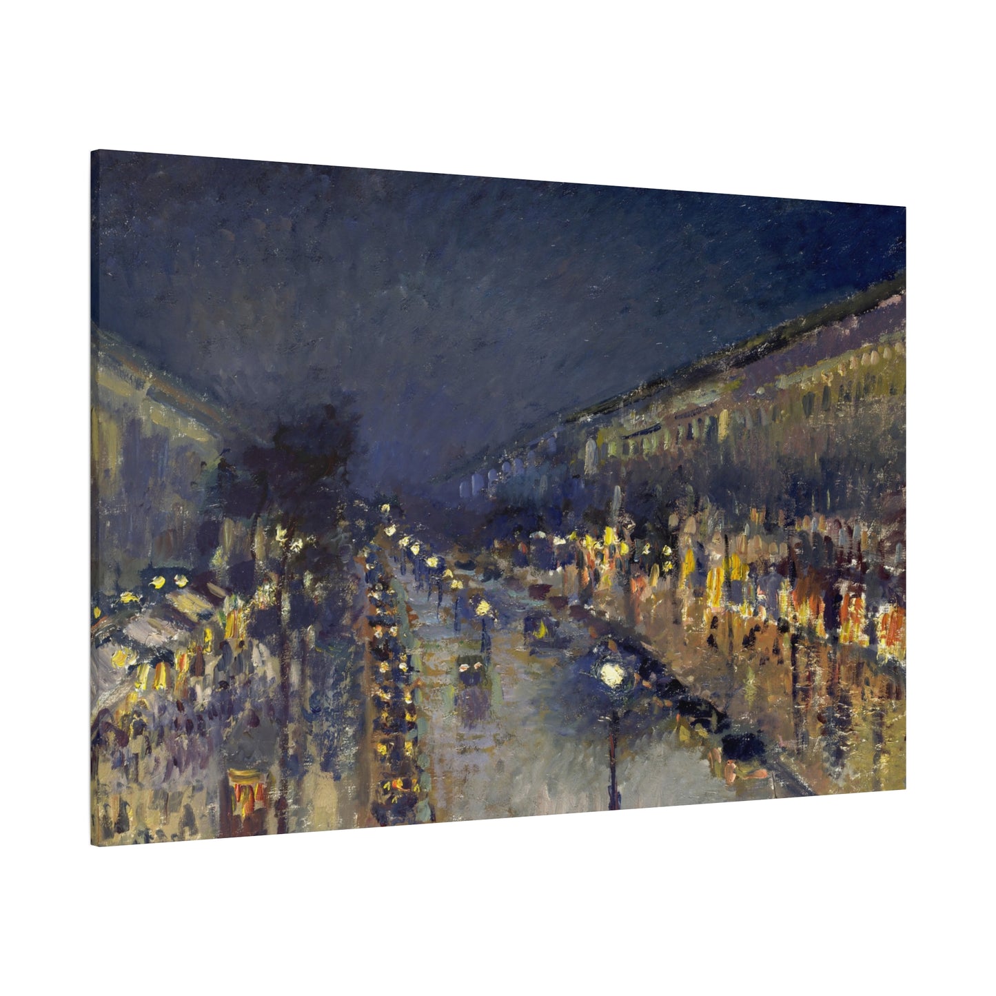 Pissarro, Camille - The Boulevard Montmartre At Night (1897) - Canvas Block, unframed
