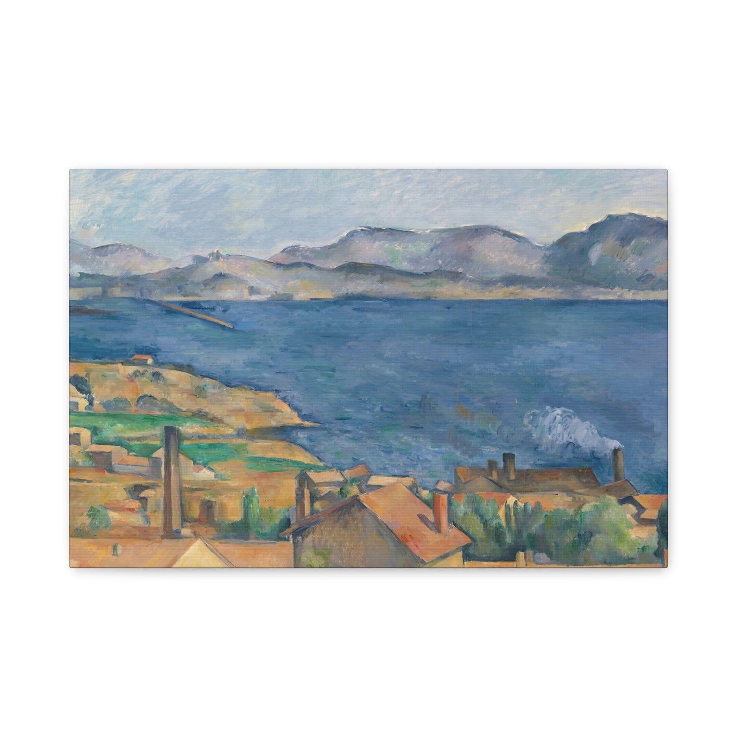 Cézanne, Paul - The Bay of Marseille, Seen from L'Estaque (1885) - Canvas Block, unframed
