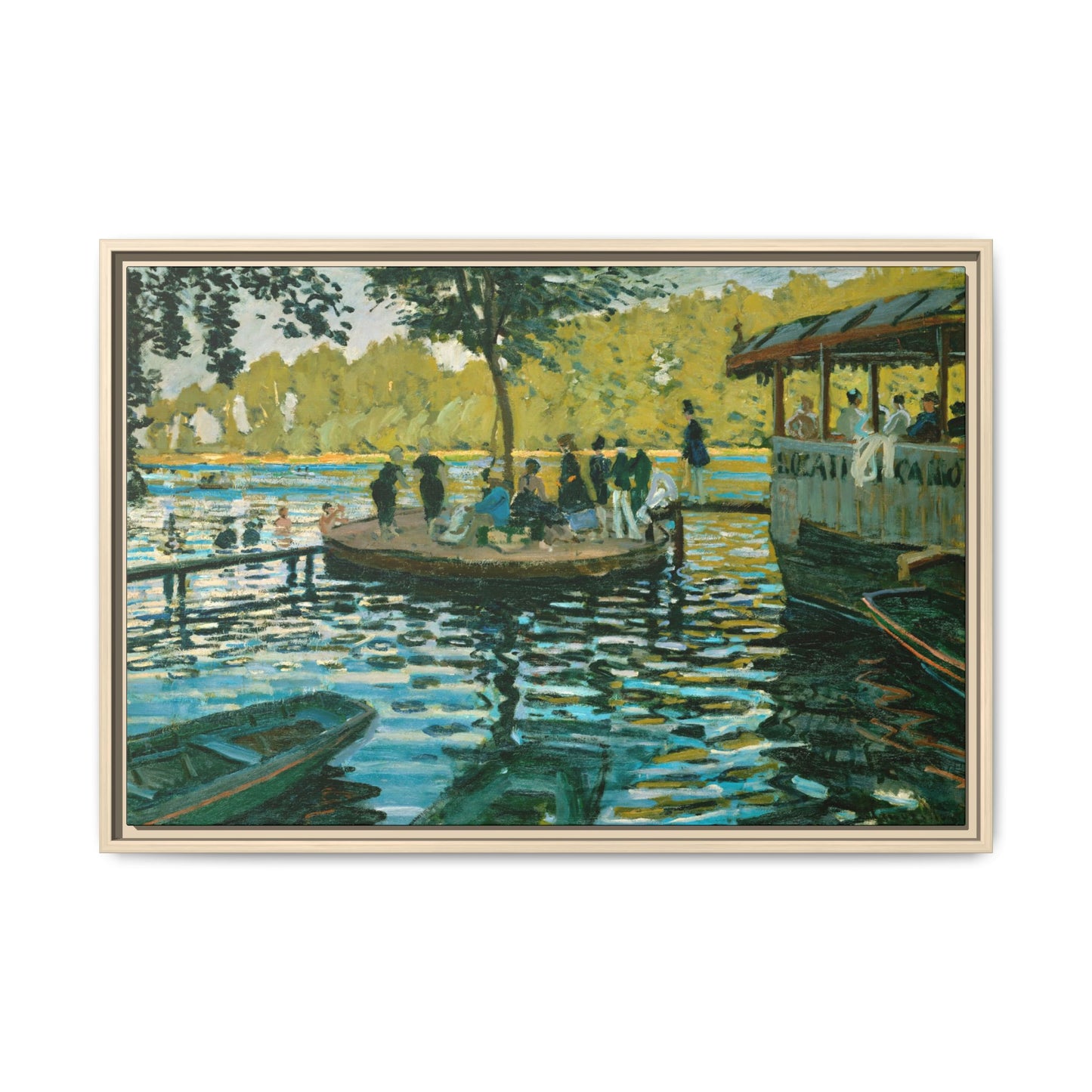 Monet, Claude - La Grenouillere (1869) - Matte Canvas, Framed