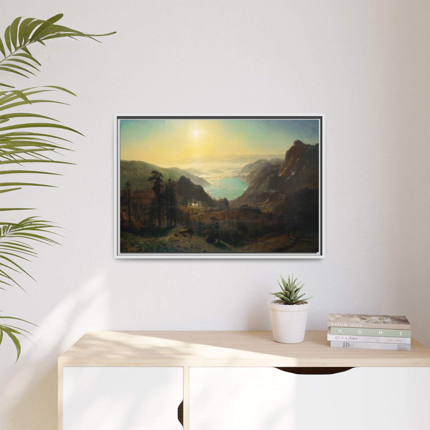 Bierstadt, Albert - Donner Lake from the Summit (1873) - Matte Canvas, Framed