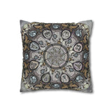 Memento Mori Mandala - Suede Square Pillowcase