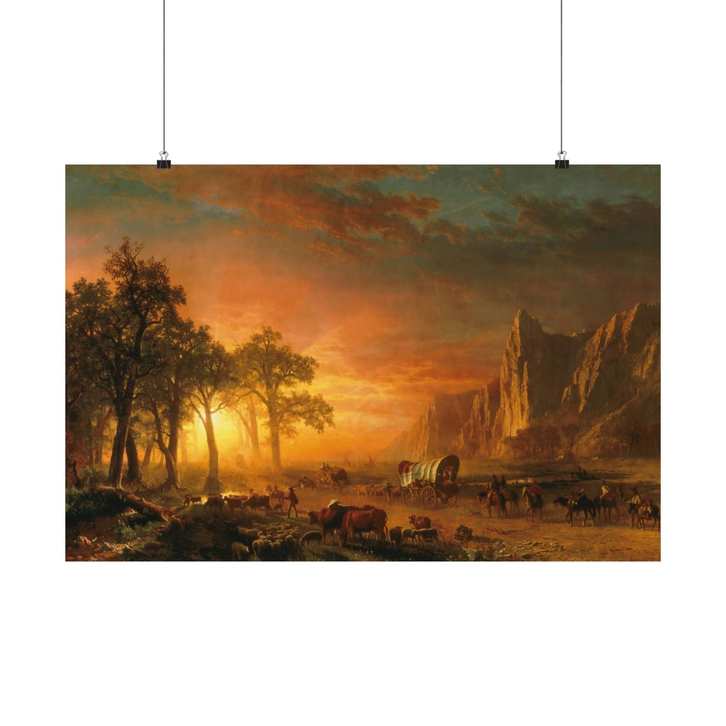 Bierstadt, Albert - Emigrants Crossing the Plains (1867) - Satin Posters