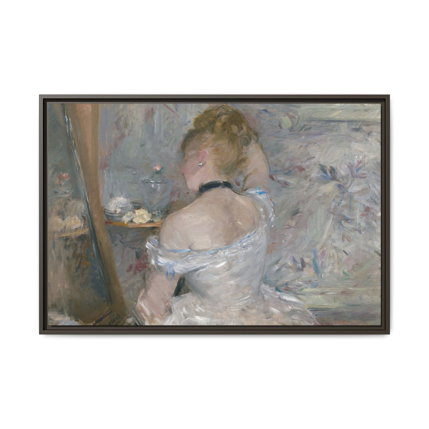 Morisot, Berthe - Woman at Her Toilette (1880) - Matte Canvas, Framed
