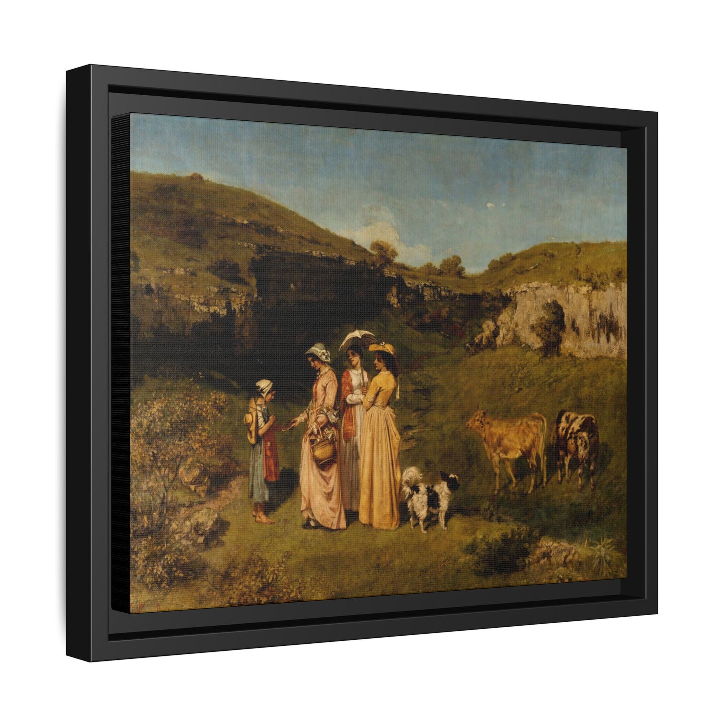 Courbet, Gustave - Young Ladies of the Village (1851) - Matte Canvas, Framed