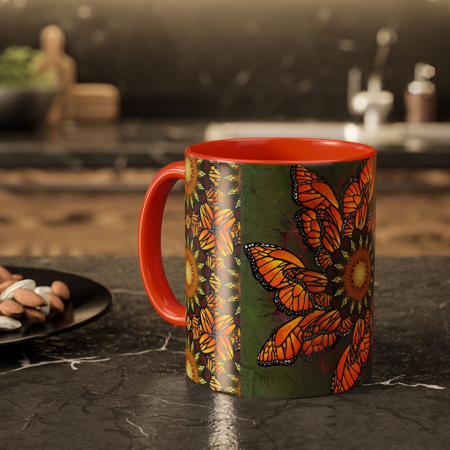 Pacio, Adam - Monarch Butterfly Mandala - Colorful Accent Mugs