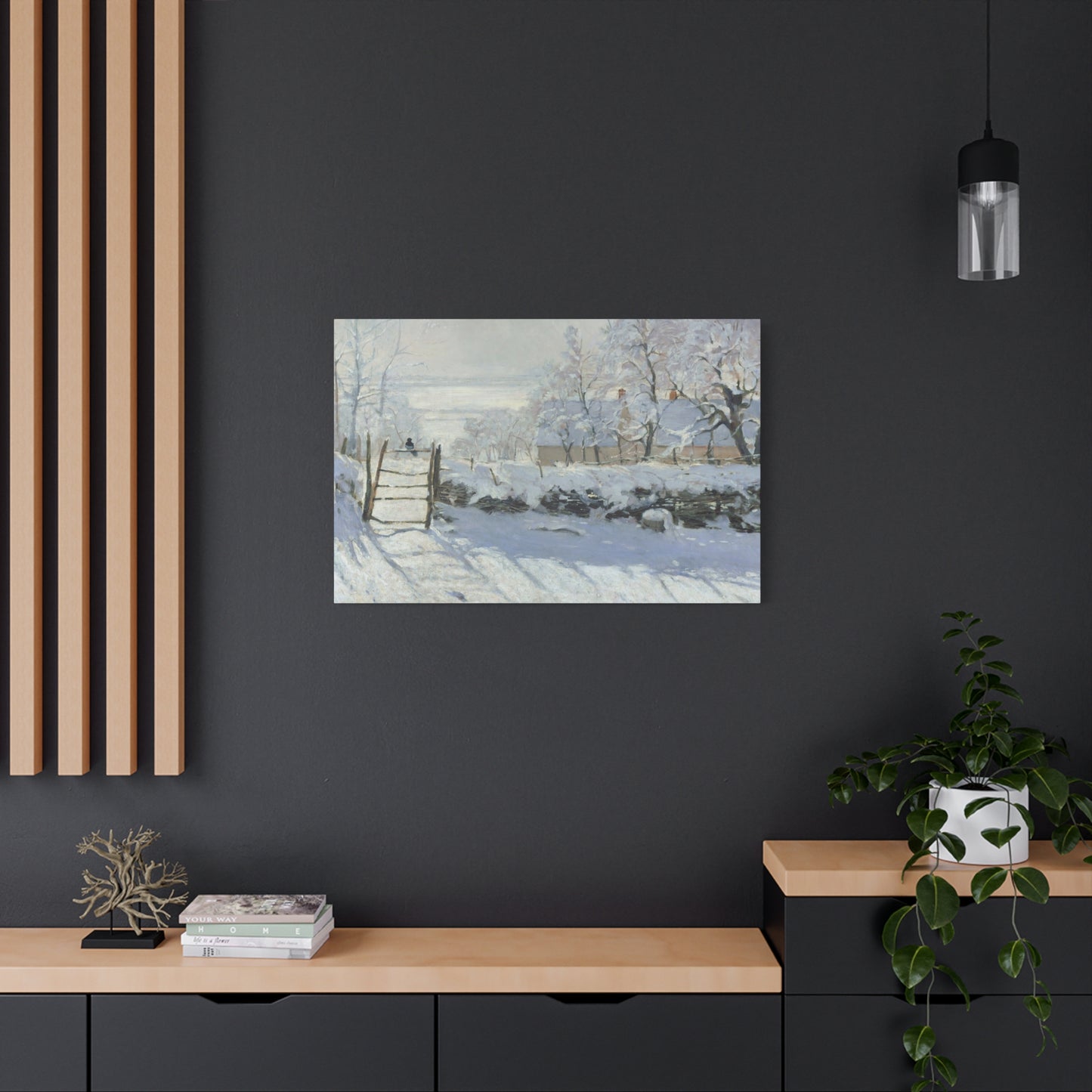 Monet, Claude - The Magpie (1868) - Canvas Block, unframed