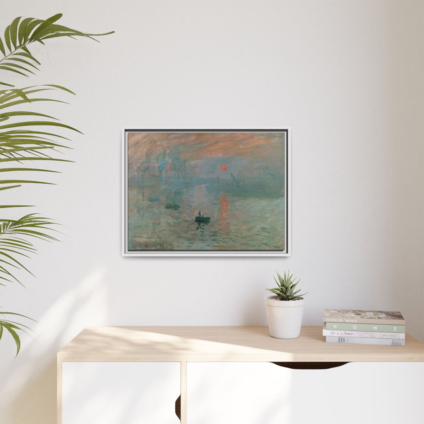 Monet, Claude - Impression, Sunrise (1872) - Matte Canvas, Framed