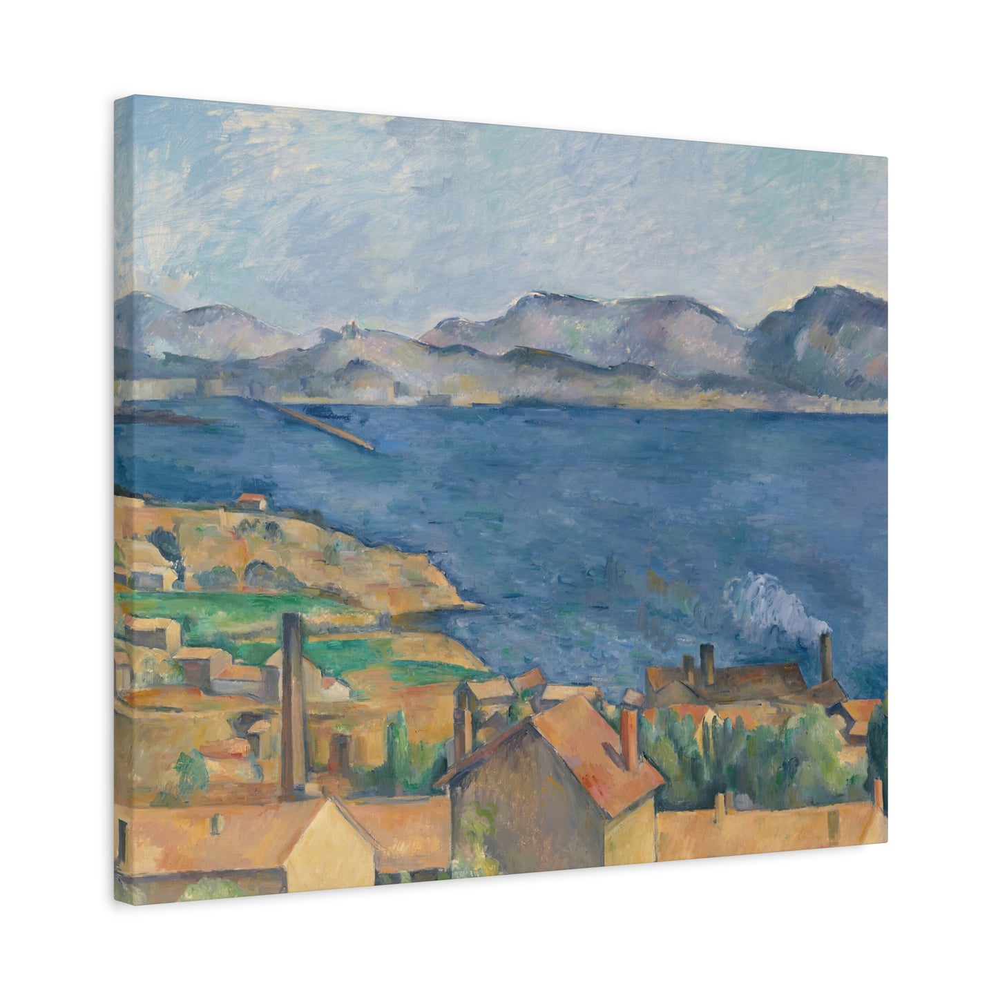 Cézanne, Paul - The Bay of Marseille, Seen from L'Estaque (1885) - Canvas Block, unframed
