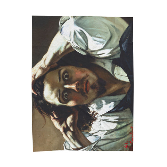 Courbet, Gustave - The Desperate Man (1843) - Velveteen Plush Blanket