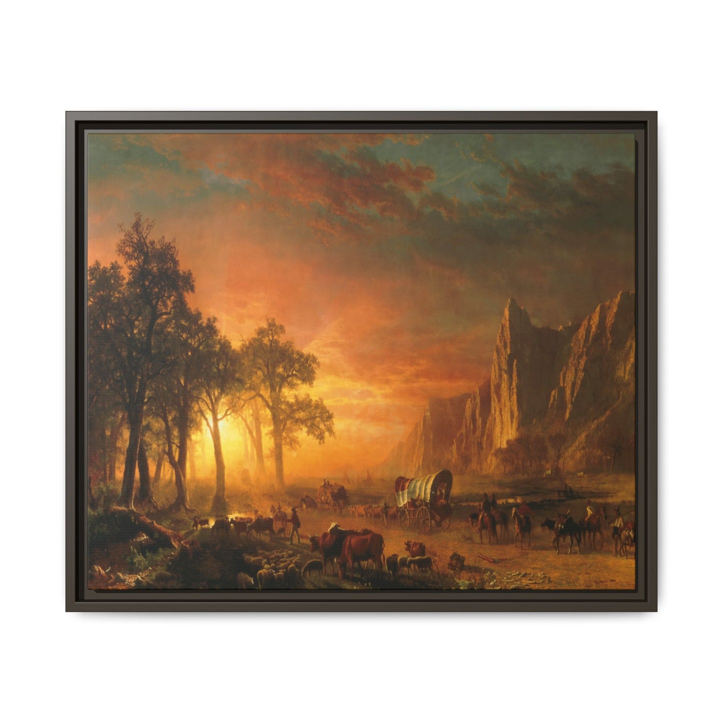 Bierstadt, Albert - Emigrants Crossing the Plains (1867) - Matte Canvas, Framed