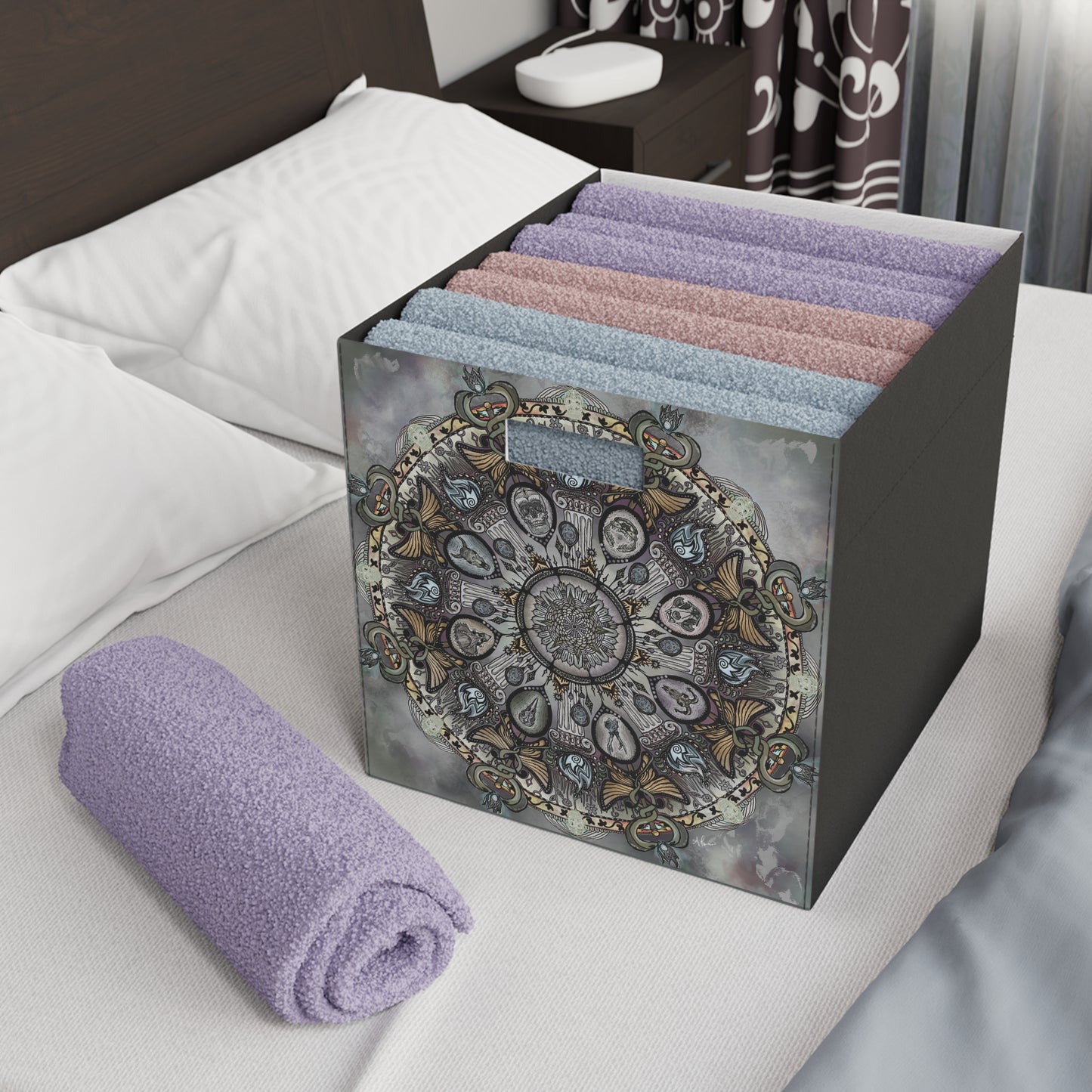 Memento Mori Mandala - Felt Storage Box