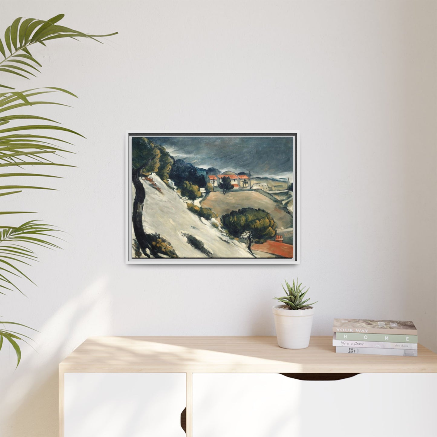Cézanne, Paul - L’Estaque, Melting Snow (1870) - Matte Canvas, Framed